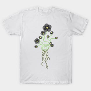 Spiral Flower: Black T-Shirt